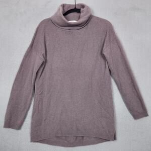 Magaschoni Sweater Womens Medium Purple Cashmere Turtleneck Tunic Long Sleeve